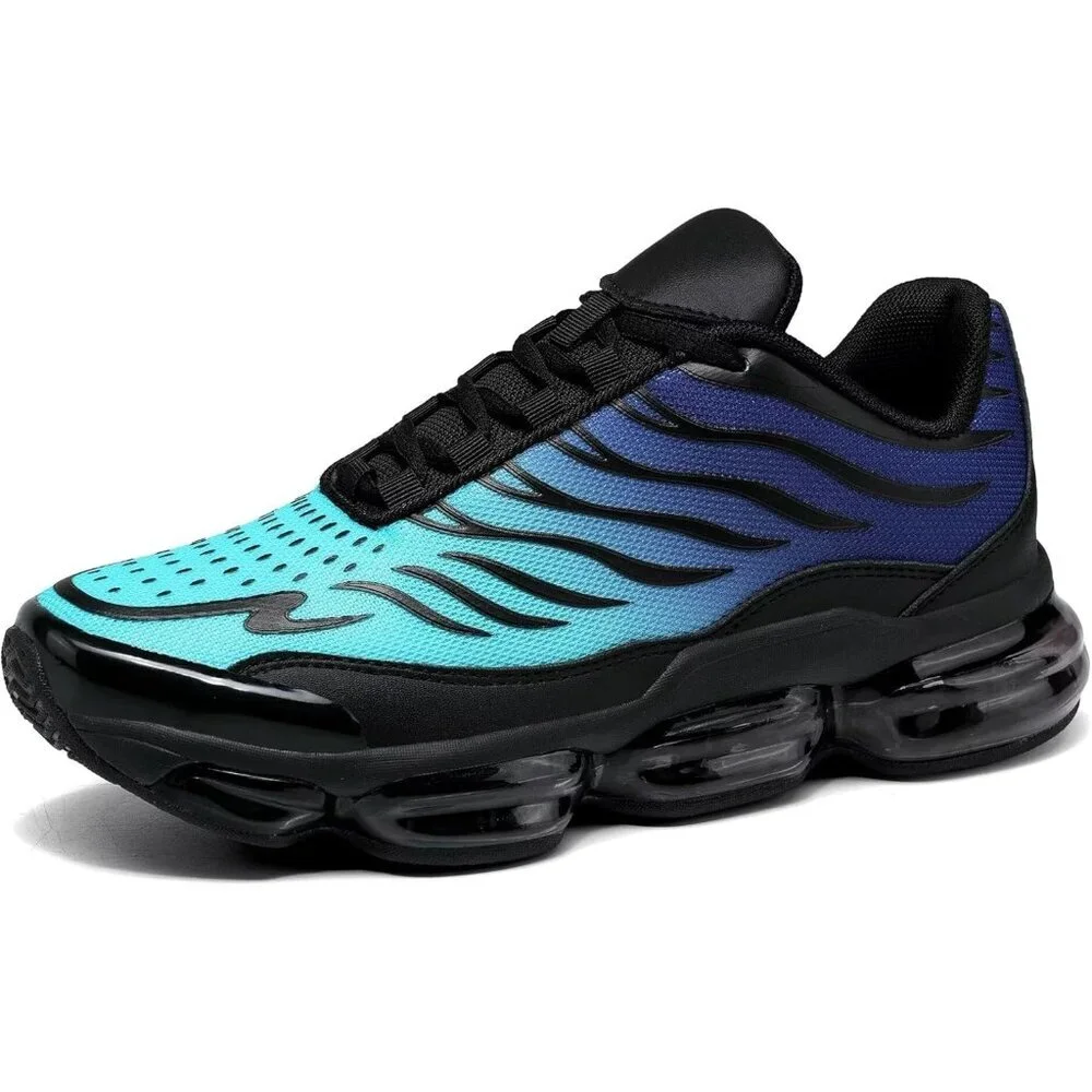 Men's Cyan Running Shoes Non Slip Workout Casual Sport Fitness Cross Trainers